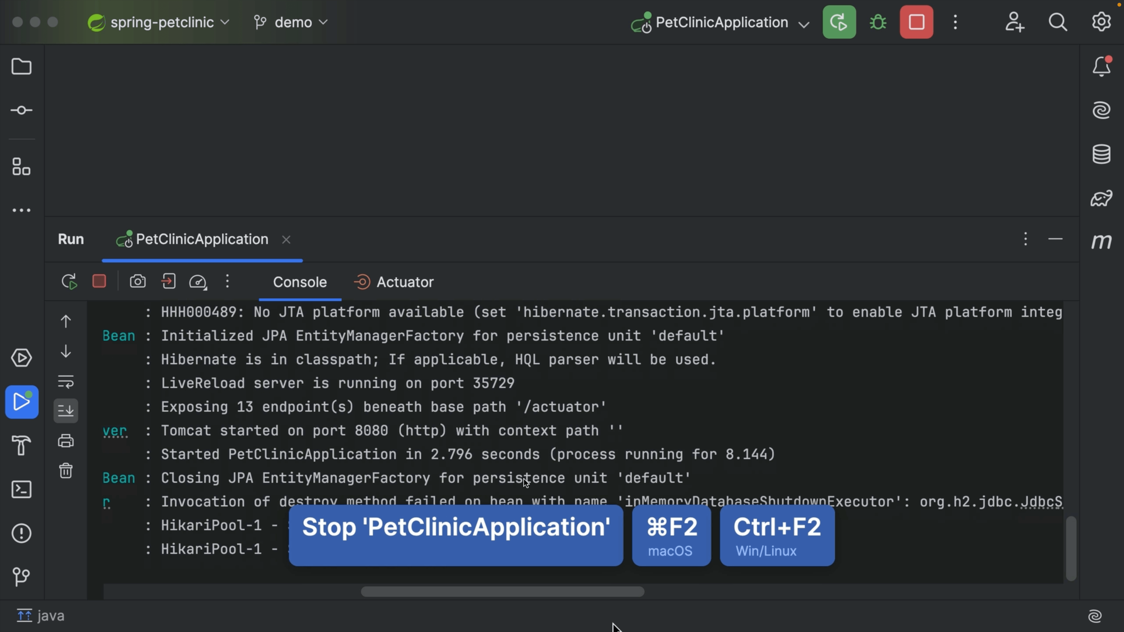 Running and Stopping a Process