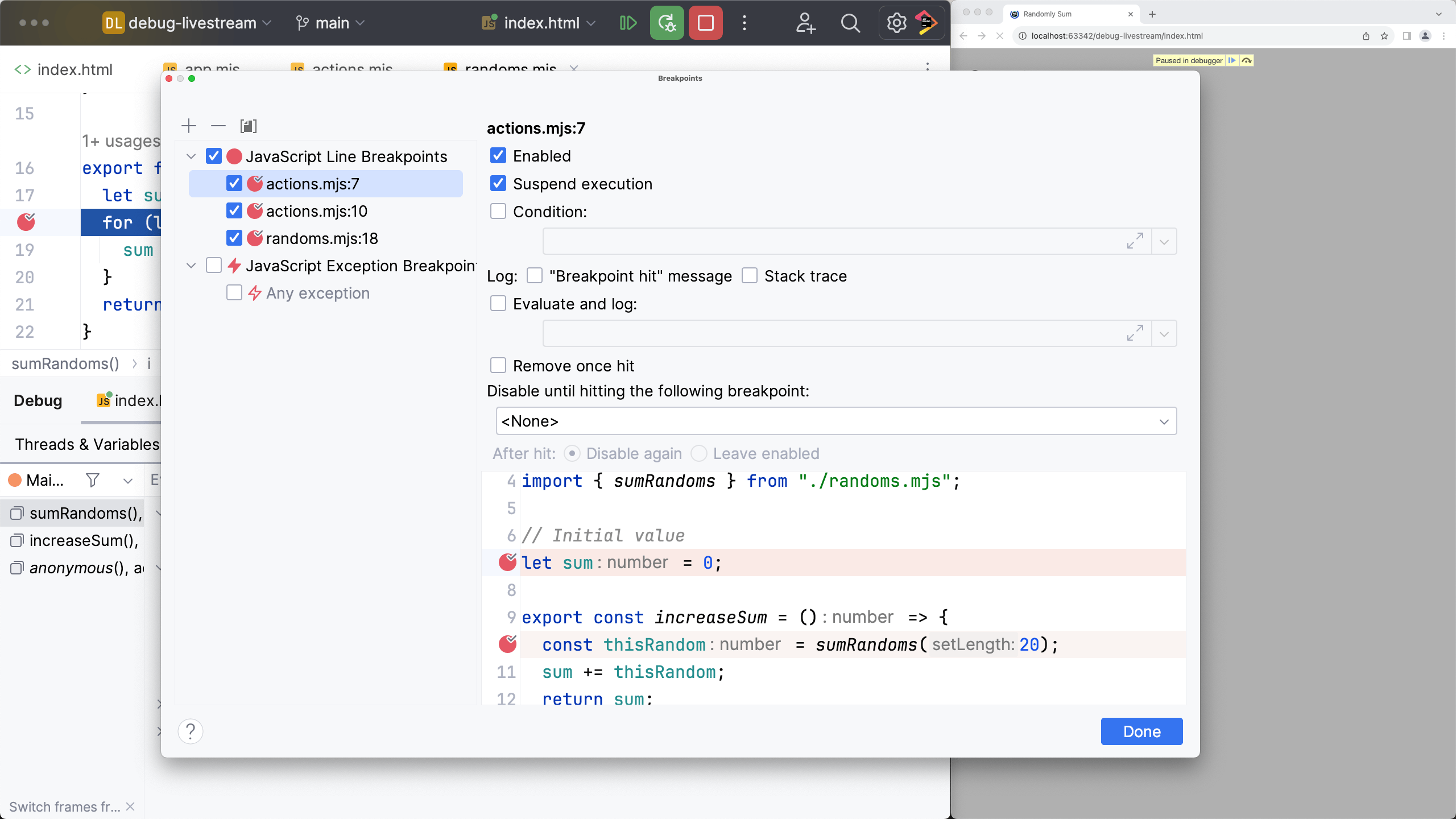 View Breakpoints