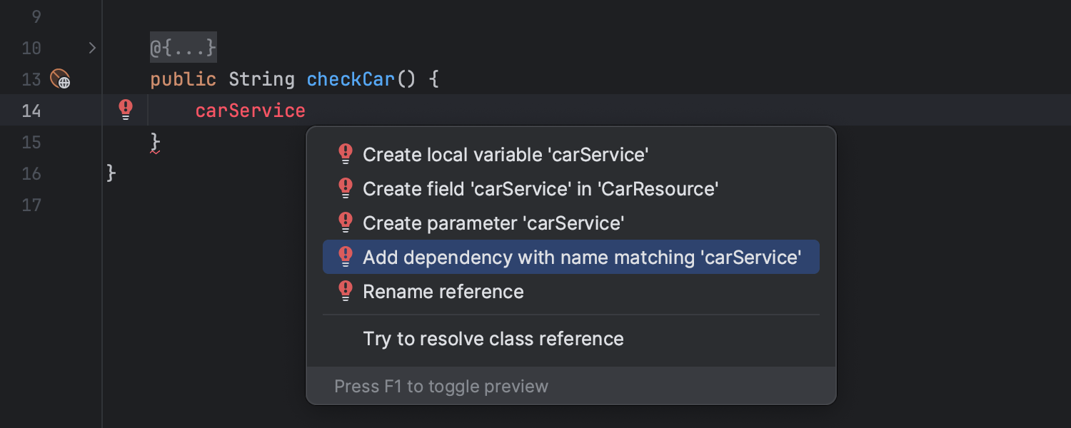 Quick fix to inject bean dependencies