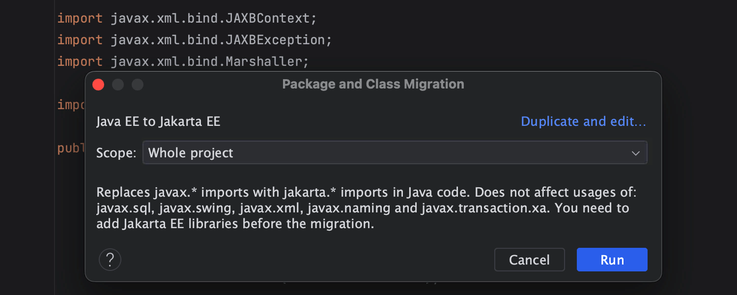 Automatic migration from Java EE to Jakarta EE