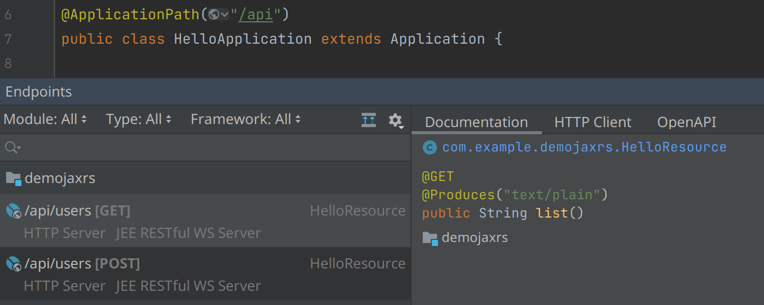 Improved support for JAX-RS endpoints