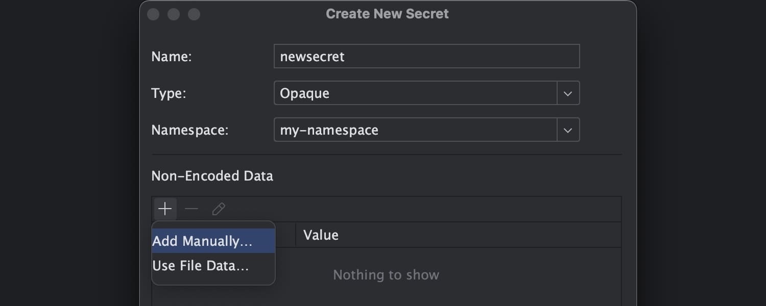 Action pour créer de nouveaux secrets Kubernetes