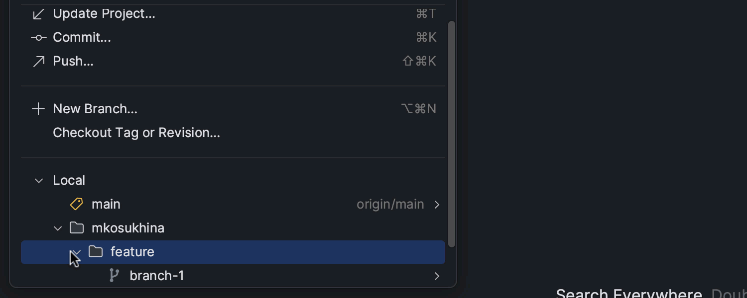 改进了 Branches（分支）弹出窗口