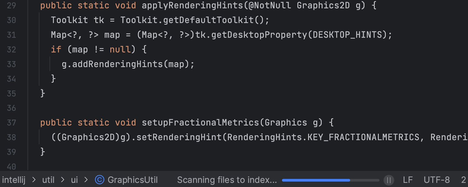 Earlier availability of IDE features on project opening