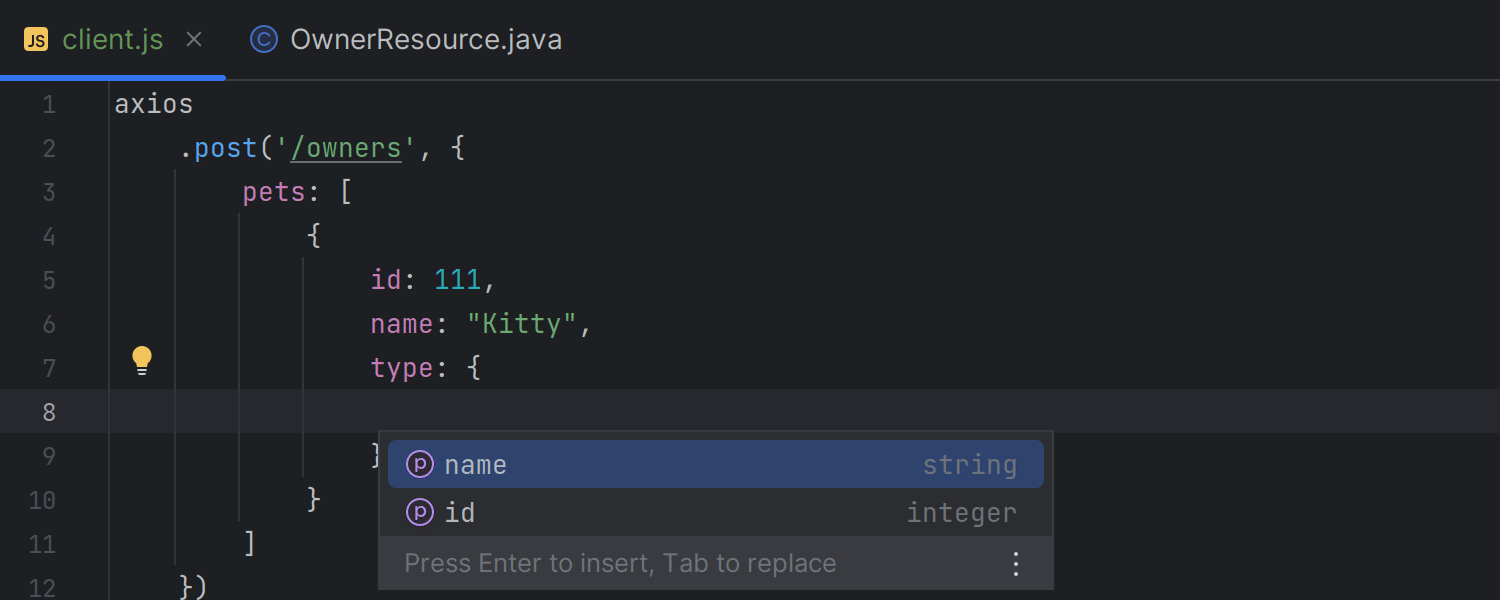 JavaScript にある JSON 本体の補完