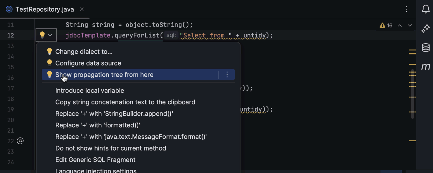 Enhanced taint analysis for dynamic SQL queries