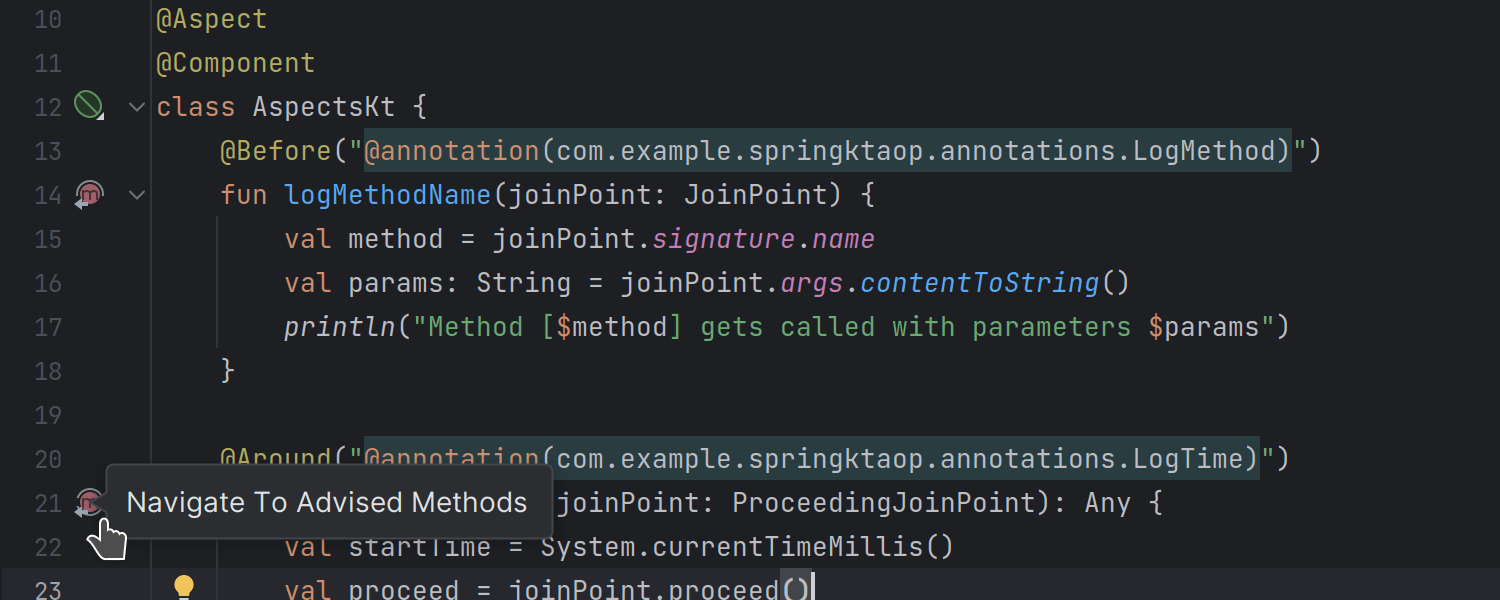 Unterstützung für Spring AOP in Kotlin