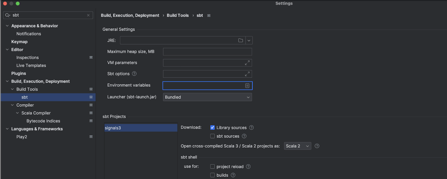 Mejor compatibilidad con sbt