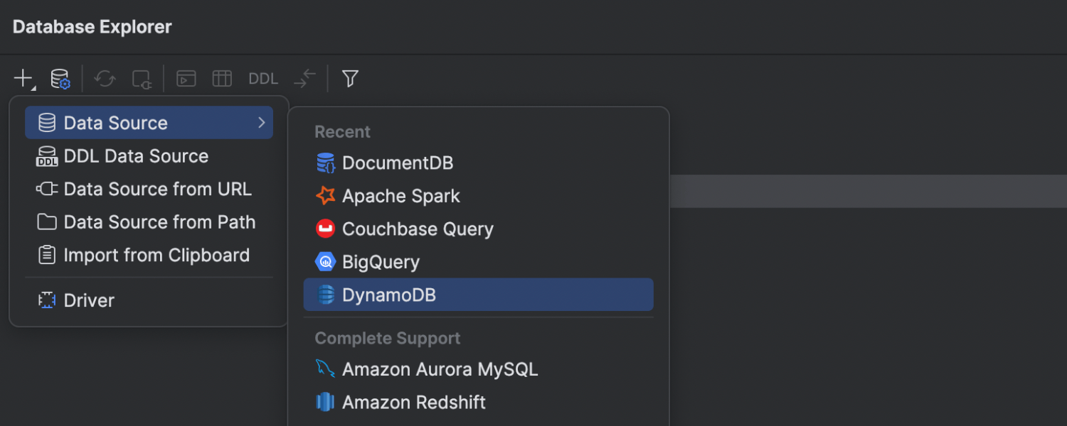 Prise en charge de DynamoDB