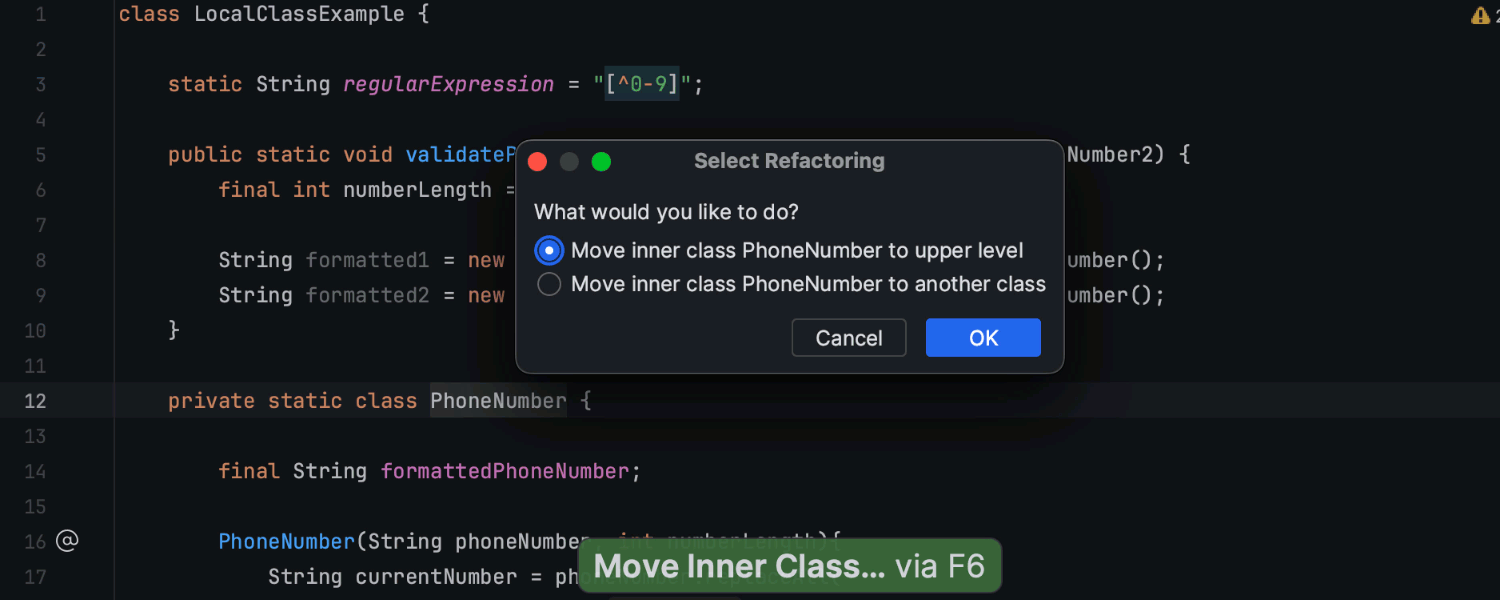 Refatoração Move para classes locais