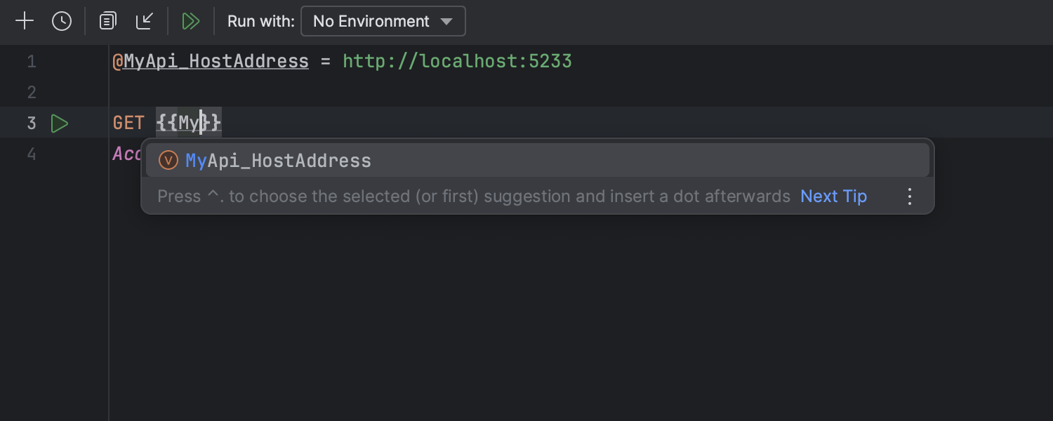 Prise en charge des variables in situ dans le client HTTP