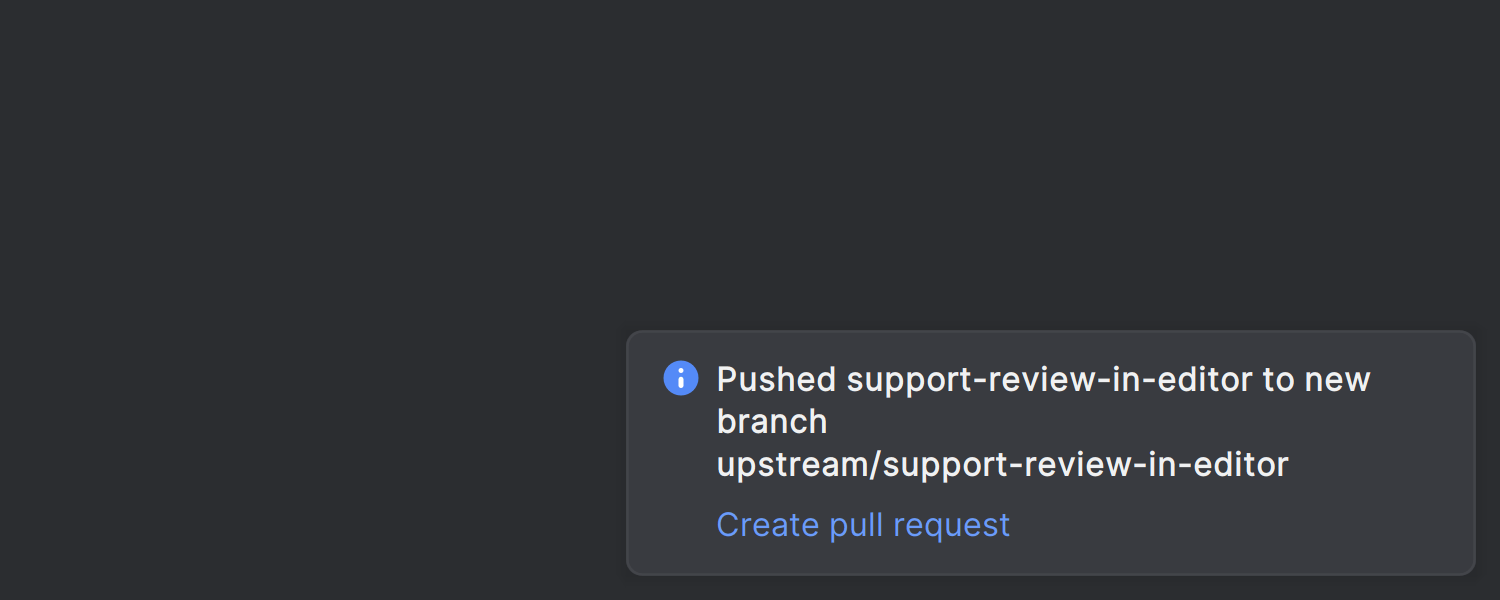 Create pull/merge request from push notification