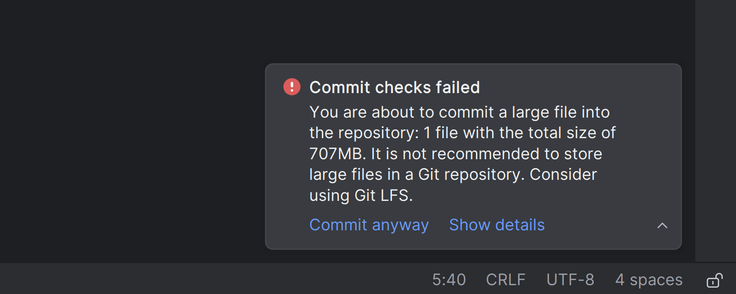 Evitando commits de arquivos grandes em repositórios