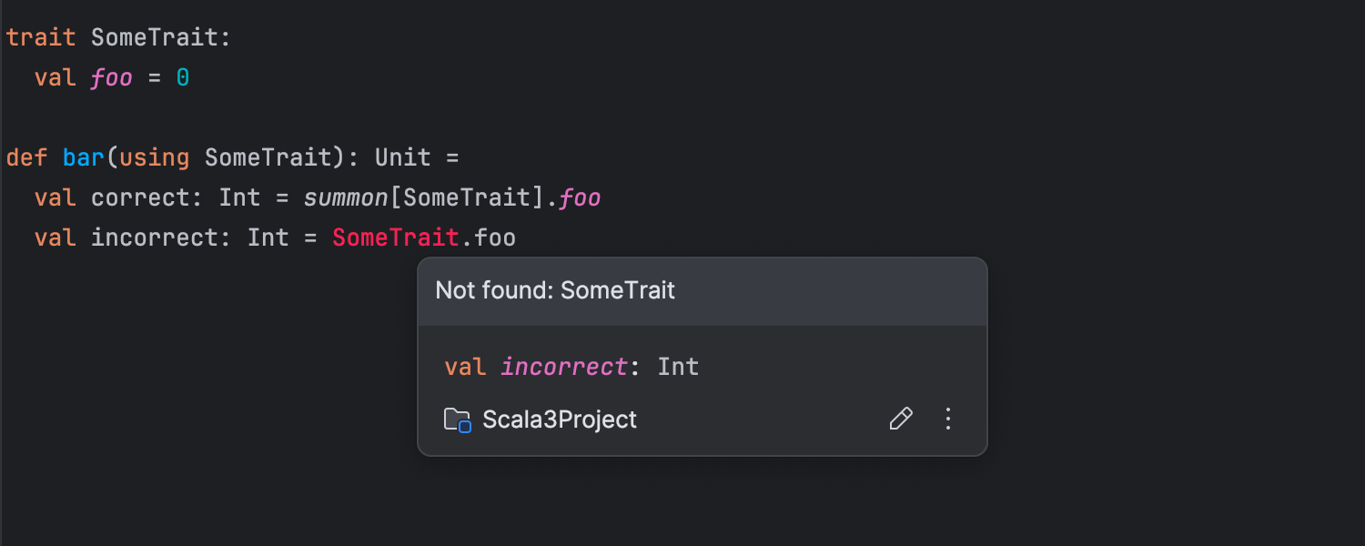 Meilleure prise en charge de Scala 3