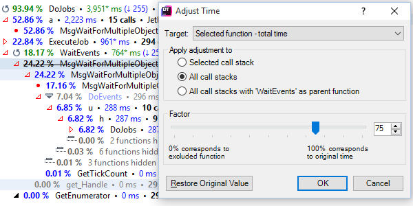 Estimation instantanée (Ajuster le temps)