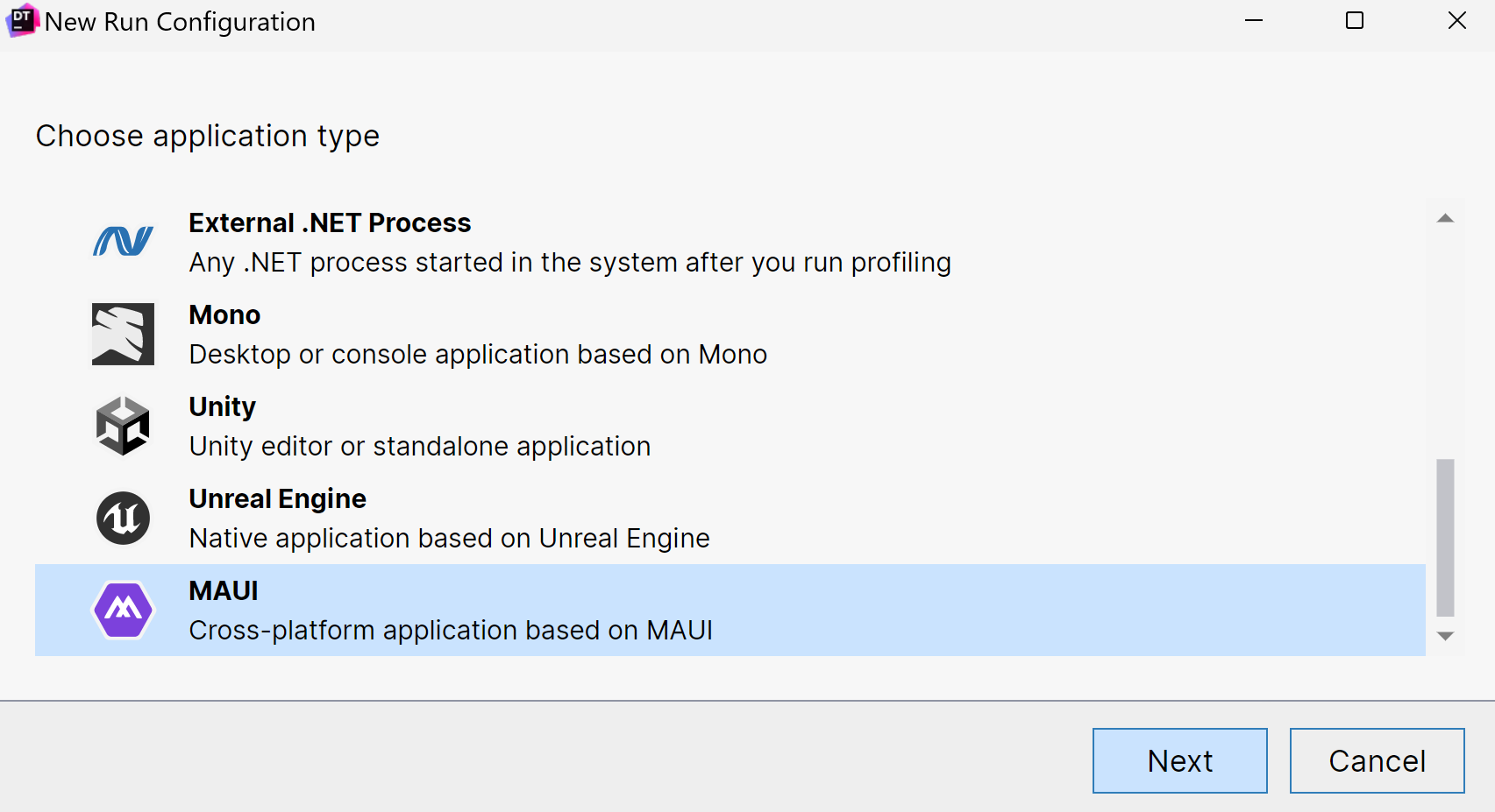 Prise en charge des applications MAUI