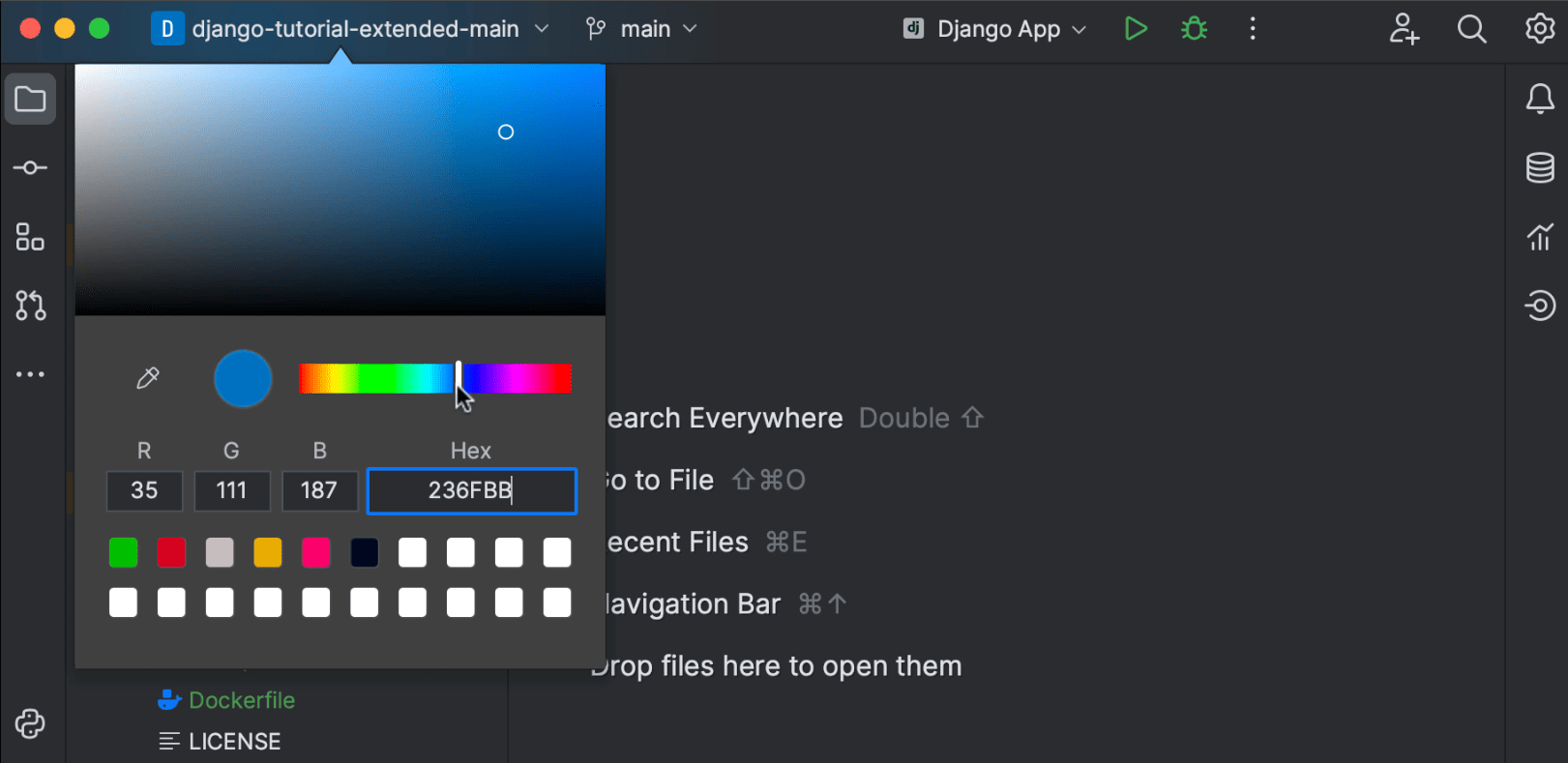 新しい UI に色付きのプロジェクトヘッダーを導入