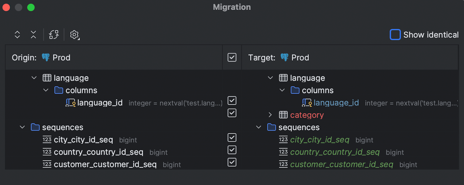 Nouvelle interface utilisateur pour la boîte de dialogue de migration du schéma