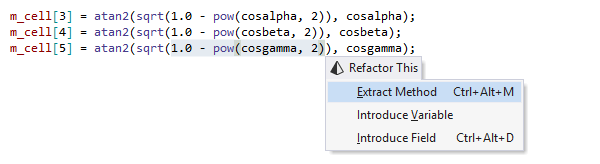 Refatoração para extrair método no ReSharper C++