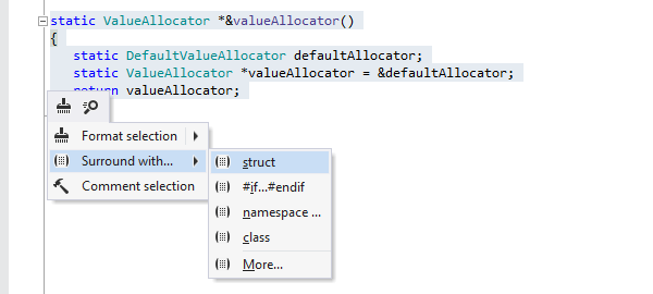 Surround templates in ReSharper C++