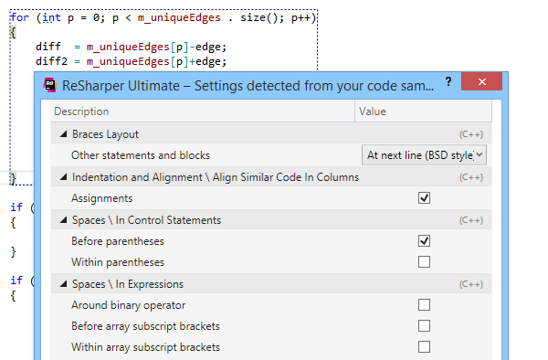 Détection du style de code