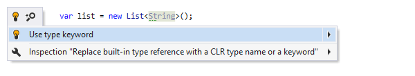 Utilisation d'un mot-clé de type intégré C# à la place des noms de type CLR