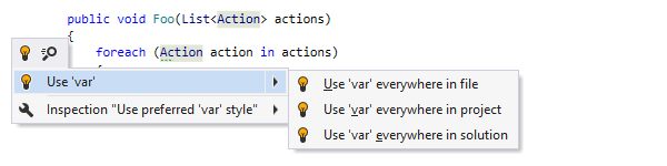 替换包含'var'关键字的显式类型