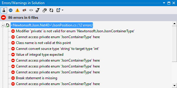 Detecting errors in the whole solution