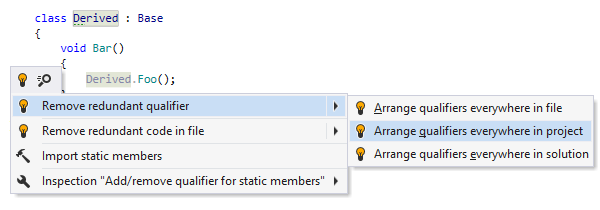 Removing redundant member qualifiers