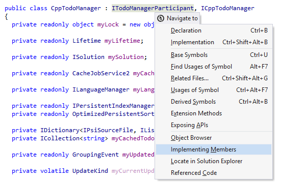 Kontextuelle Navigation in ReSharper