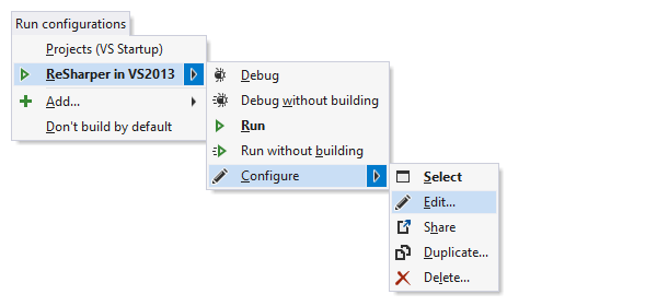 Gestion des configurations d'exécution