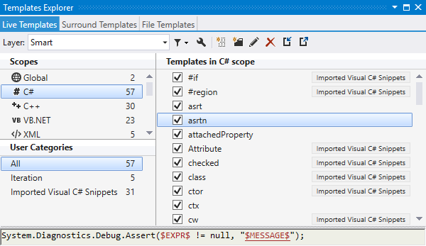 Templates Explorer窗口