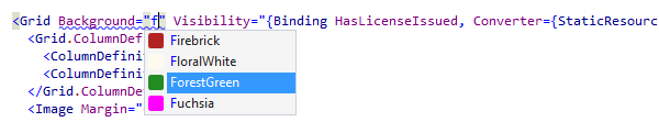 ReSharper smart completion helps pick the right colors