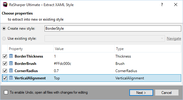 Extraction de style XAML