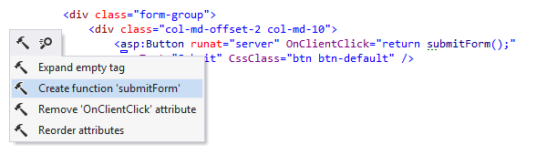 Transformación de código ASP.NET con las acciones contextuales de ReSharper