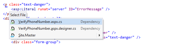 Navigating from a markup file to any files that it references