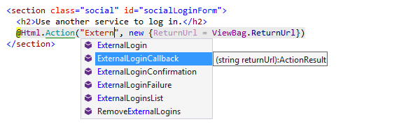 Funcionalidades de ReSharper en la vista de ASP.NET MVC