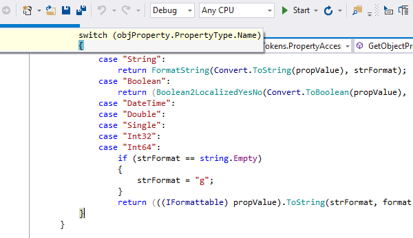 Highlighting of matching delimiters