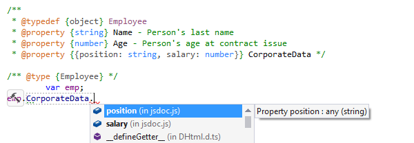 ReSharper features in JSDoc