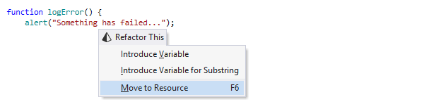 ReSharper refactoring in JavaScript/TypeScript - Move to Resource