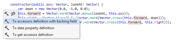 Ações de contexto do ReSharper em TypeScript