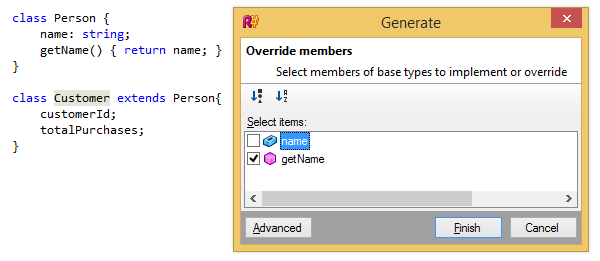 Переопределение членов типов TypeScript
