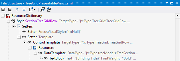 Structure d'un fichier XAML