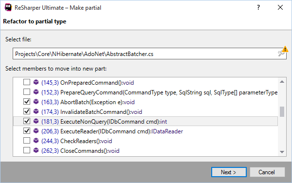 Рефакторинг Extract Members to Partial