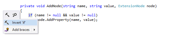 Inverting 'if' expression with ReSharper's context action