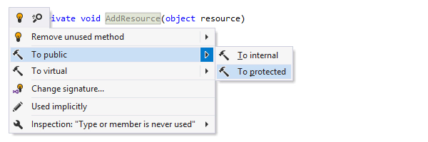 ReSharper's context actions