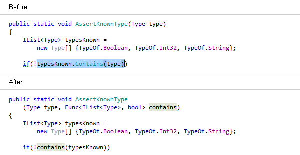 Refactorización Introduce Parameter (Introducir parámetro) en ReSharper