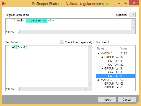 Validateur d'expression régulière