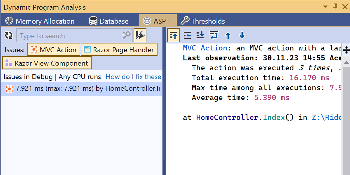 Nuevas inspecciones para aplicaciones dirigidas al marco ASP.NET Core