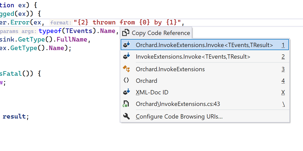 Mnemonics for Copy Code Reference